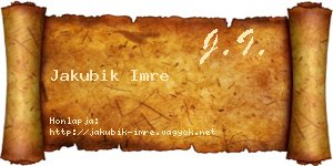 Jakubik Imre névjegykártya