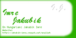 imre jakubik business card